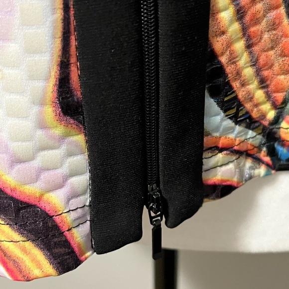 Joseph Ribkoff Multicoloured Abstract Pattern 3/4 Sleeve Dress Jacket Vintage - Picture 4 of 13